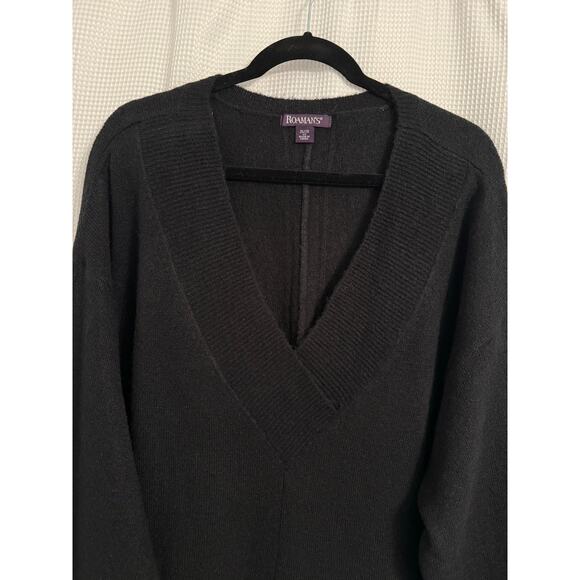 Roaman's NWOT Preppy Normcore Minimalist Layering V Neck Soft Wool Sweater 2X - Picture 2 of 7